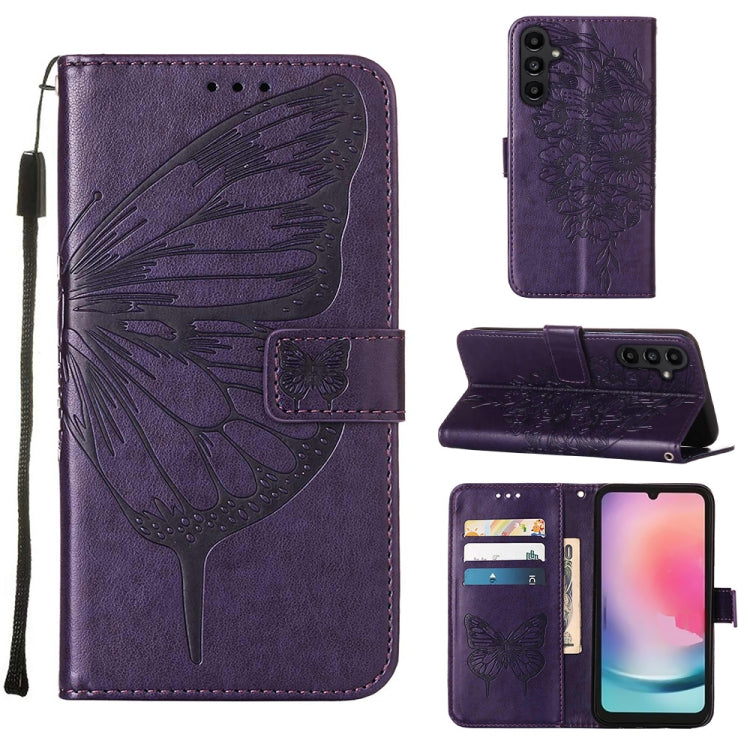 Custodia in pelle con farfalla per Samsung Galaxy A15