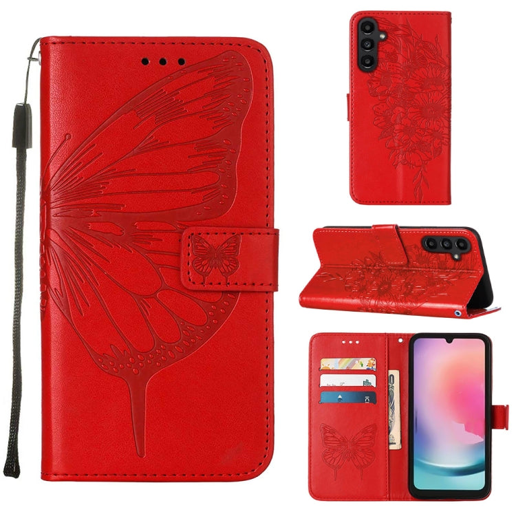 Custodia in pelle con farfalla per Samsung Galaxy A15