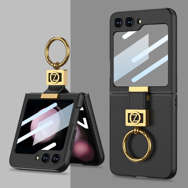 Custodia in pelle con supporto anello per Samsung Galaxy Z Flip5