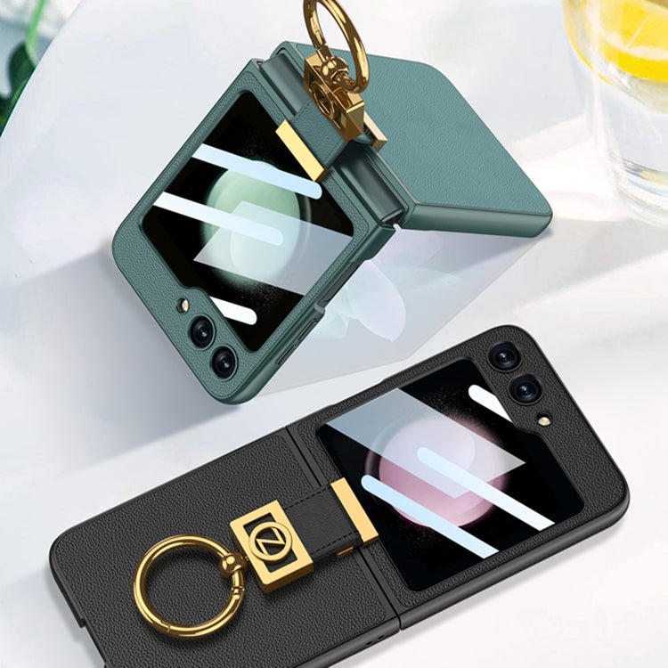 Custodia in pelle con supporto anello per Samsung Galaxy Z Flip5