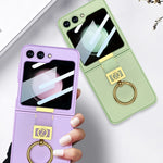 Custodia in pelle con supporto anello per Samsung Galaxy Z Flip5