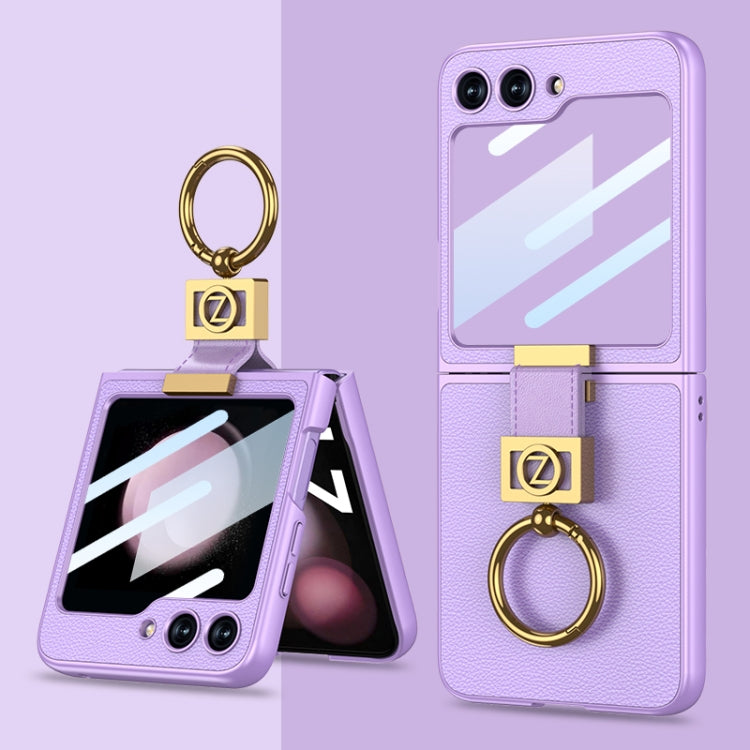 Custodia in pelle con supporto anello per Samsung Galaxy Z Flip5