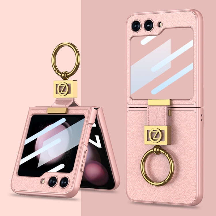 Custodia in pelle con supporto anello per Samsung Galaxy Z Flip5