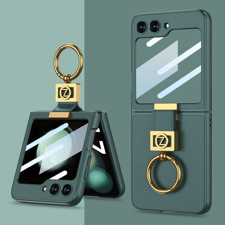 Custodia in pelle con supporto anello per Samsung Galaxy Z Flip5