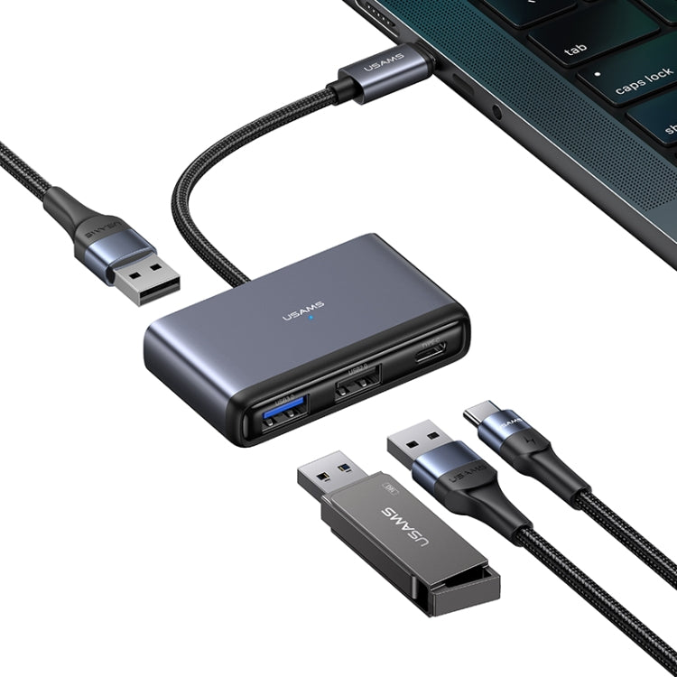 USAMS HUB docking station USB-C 4 in 1 con PD 60W