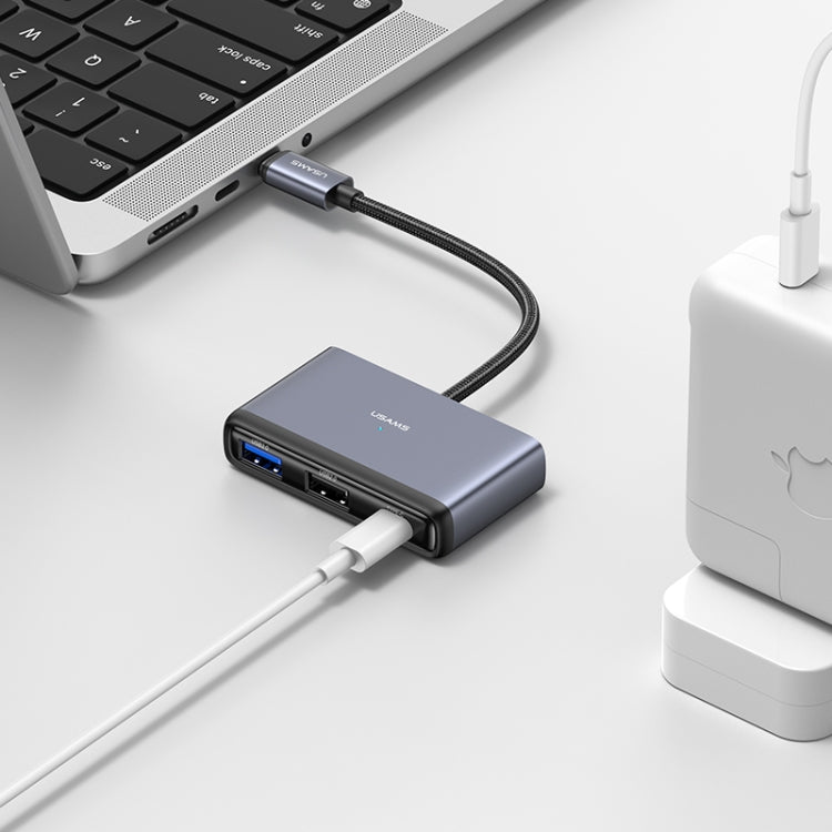USAMS HUB docking station USB-C 4 in 1 con PD 60W