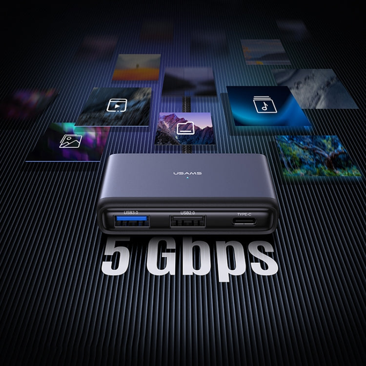 USAMS HUB docking station USB-C 4 in 1 con PD 60W