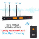 XTUGA A400-B sistema microfonico wireless UHF 4 canali