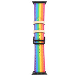 Cinturino in pelle arcobaleno per Apple Watch compatibile