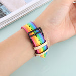 Cinturino in pelle arcobaleno per Apple Watch compatibile