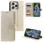 Custodia in pelle goffrata con slot carte per iPhone 16