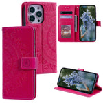 Custodia in pelle goffrata con slot carte per iPhone 16