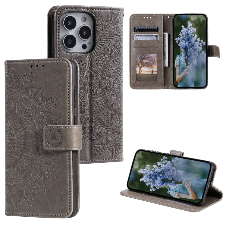 Custodia in pelle goffrata con slot carte per iPhone 16