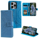 Custodia in pelle goffrata con slot carte per iPhone 16