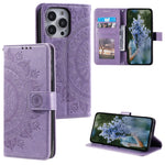 Custodia in pelle goffrata con slot carte per iPhone 16