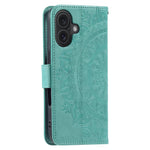 Custodia in pelle goffrata con slot carte per iPhone 16