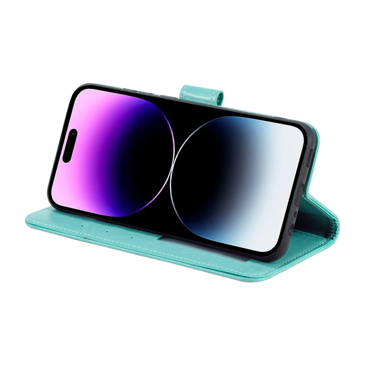 Custodia in pelle goffrata con slot carte per iPhone 16