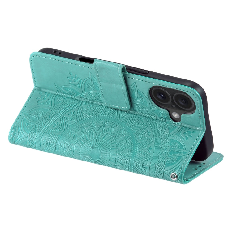 Custodia in pelle goffrata con slot carte per iPhone 16