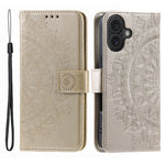 Custodia in pelle goffrata con slot carte per iPhone 16