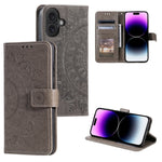 Custodia in pelle goffrata con slot carte per iPhone 16