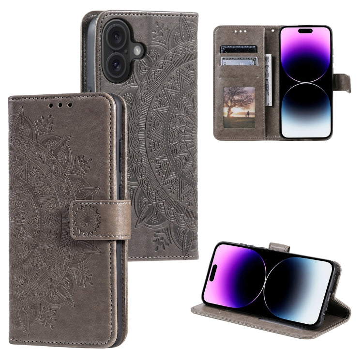 Custodia in pelle goffrata con slot carte per iPhone 16