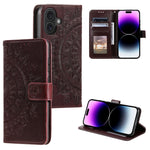 Custodia in pelle goffrata con slot carte per iPhone 16