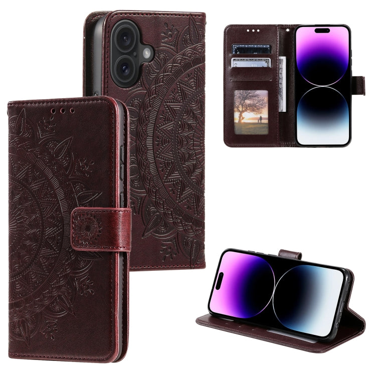 Custodia in pelle goffrata con slot carte per iPhone 16