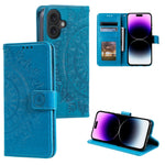 Custodia in pelle goffrata con slot carte per iPhone 16