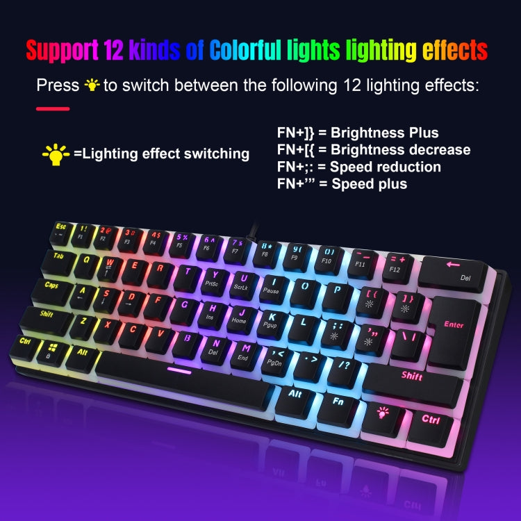 HXSJ L700 Tastiera meccanica RGB cablata 61 tasti
