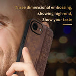 Custodia per telefono AZNS in pelle goffrata 3D, For iPhone 16e / 17e, For iPhone 17 Pro Max, For iPhone 17 Pro, For iPhone 17