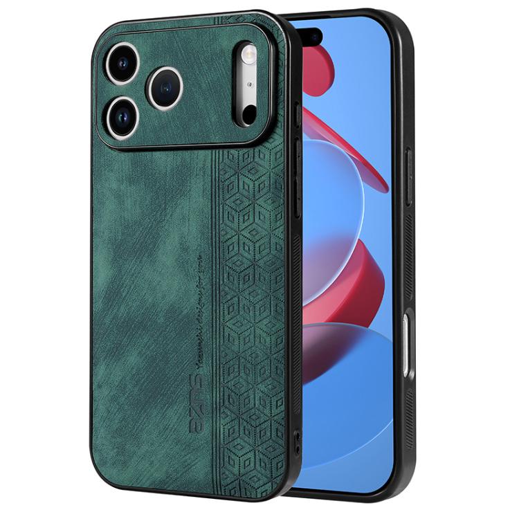 Custodia per telefono AZNS in pelle goffrata 3D, For iPhone 16e / 17e, For iPhone 17 Pro Max, For iPhone 17 Pro, For iPhone 17