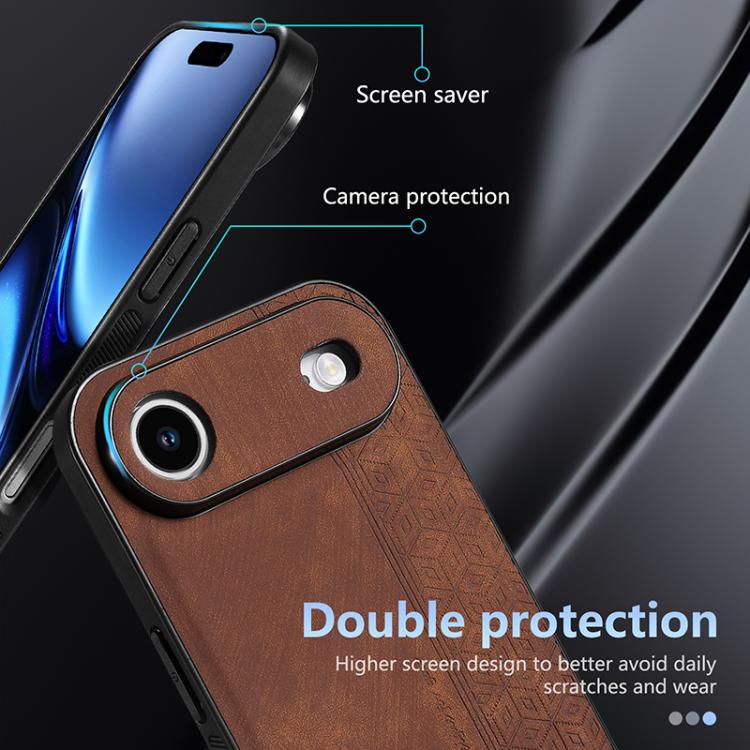 Custodia per telefono AZNS in pelle goffrata 3D, For iPhone Air, For iPhone 16 Pro Max, For iPhone 16 Pro, For iPhone 16 Plus