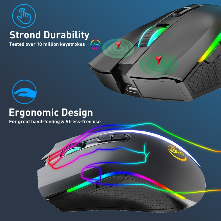 Mouse wireless HXSJ T69 4800 DPI RGB 2,4 GHz