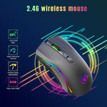Mouse wireless HXSJ T69 4800 DPI RGB 2,4 GHz