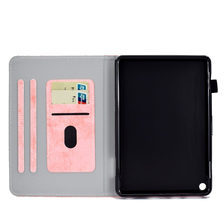 Custodia protettiva in pelle con trama marmo per Amazon Kindle Fire HD 8 (2020)