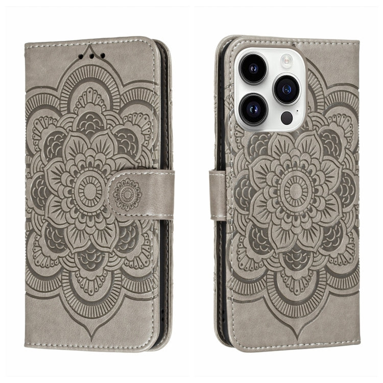 Custodia per telefono in pelle con stampa Sun Mandala, For iPhone 15 Pro, For iPhone 15 Plus, For iPhone 15