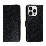 Custodia per telefono in pelle con stampa Sun Mandala, For iPhone 15 Pro, For iPhone 15 Plus, For iPhone 15