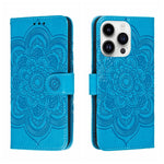 Custodia per telefono in pelle con stampa Sun Mandala, For iPhone 15 Pro, For iPhone 15 Plus, For iPhone 15