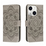 Custodia per telefono in pelle con stampa Sun Mandala, For iPhone 15 Pro, For iPhone 15 Plus, For iPhone 15
