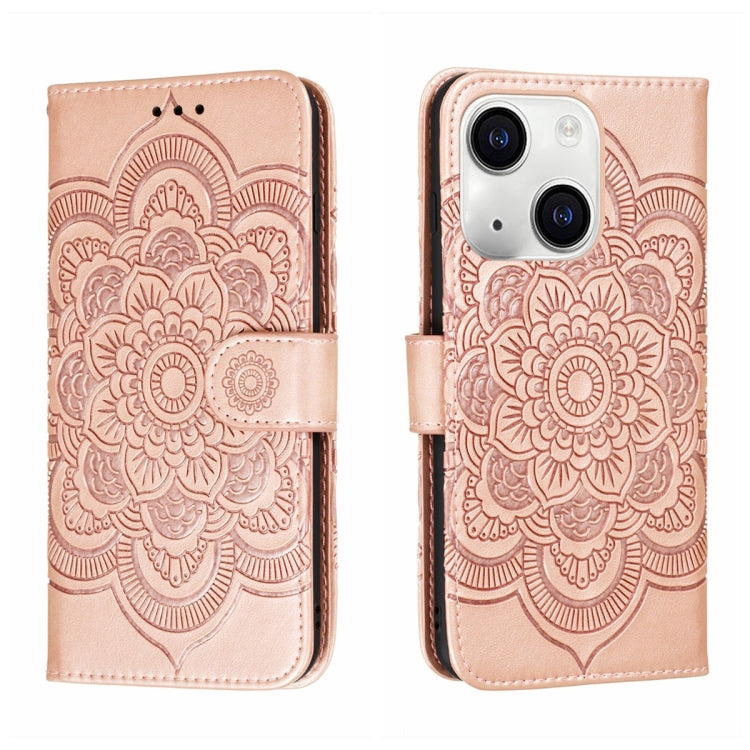 Custodia per telefono in pelle con stampa Sun Mandala, For iPhone 15 Pro, For iPhone 15 Plus, For iPhone 15