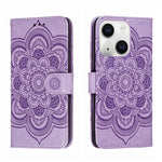 Custodia per telefono in pelle con stampa Sun Mandala, For iPhone 15 Pro, For iPhone 15 Plus, For iPhone 15