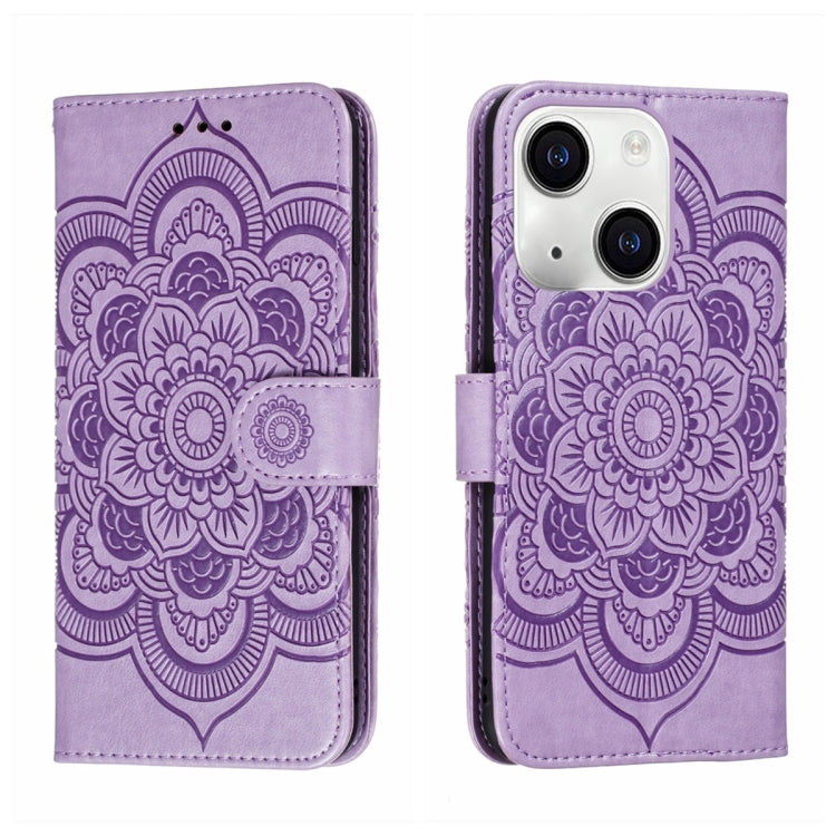 Custodia per telefono in pelle con stampa Sun Mandala, For iPhone 15 Pro, For iPhone 15 Plus, For iPhone 15