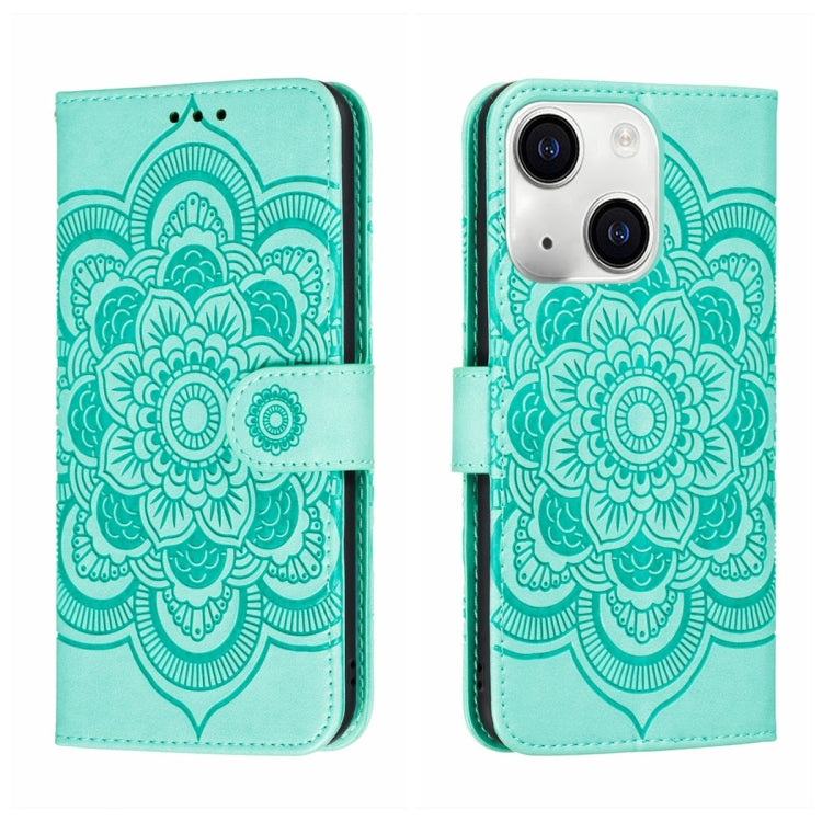 Custodia per telefono in pelle con stampa Sun Mandala, For iPhone 15 Pro, For iPhone 15 Plus, For iPhone 15