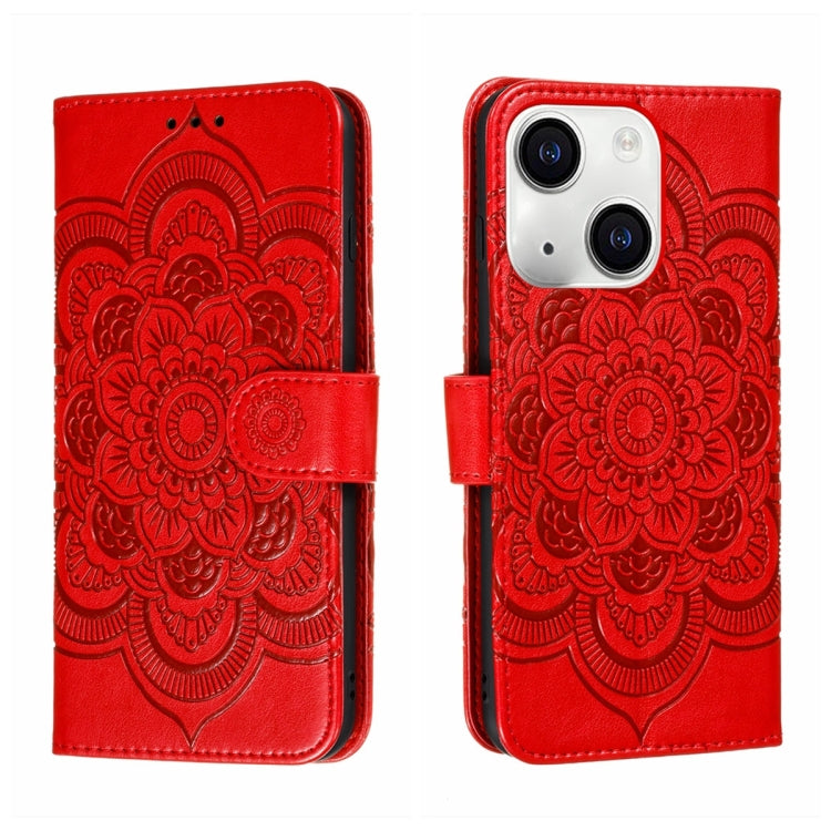 Custodia per telefono in pelle con stampa Sun Mandala, For iPhone 15 Pro, For iPhone 15 Plus, For iPhone 15