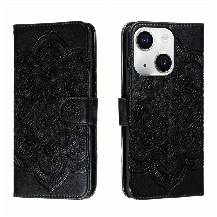 Custodia per telefono in pelle con stampa Sun Mandala, For iPhone 15 Pro, For iPhone 15 Plus, For iPhone 15