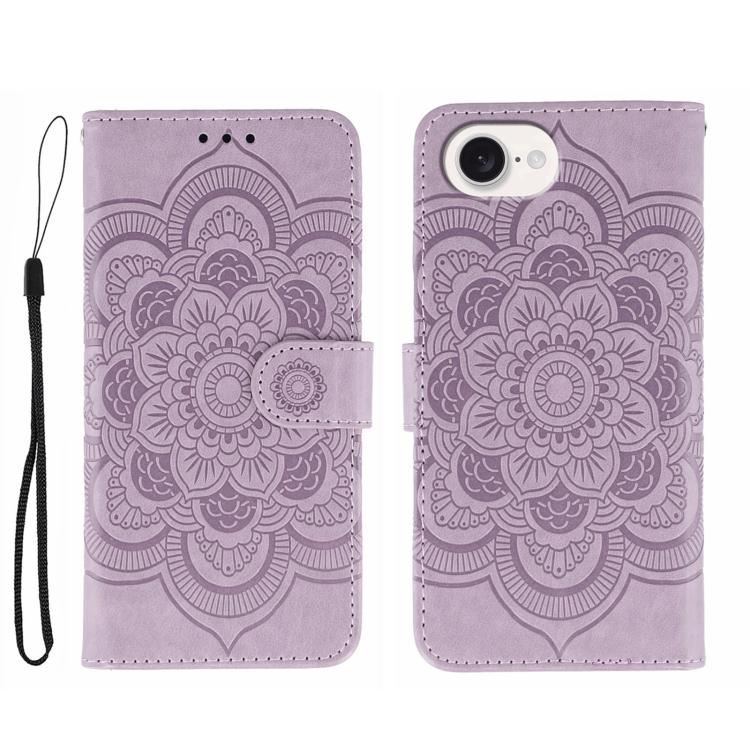 Custodia per telefono in pelle con stampa Sun Mandala, For iPhone 16e / 17e, For iPhone 17 Pro Max, For iPhone 17 Pro