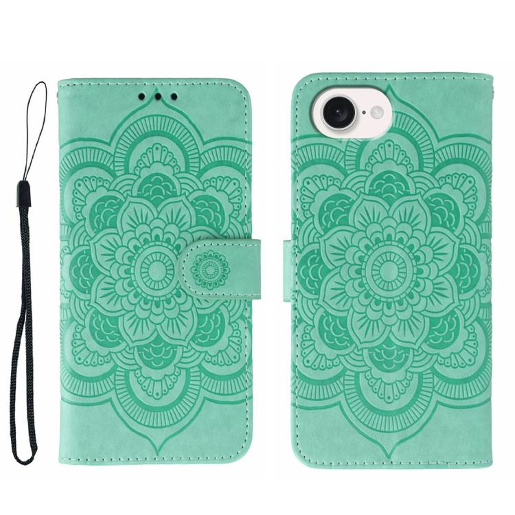Custodia per telefono in pelle con stampa Sun Mandala, For iPhone 16e / 17e, For iPhone 17 Pro Max, For iPhone 17 Pro