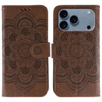 Custodia per telefono in pelle con stampa Sun Mandala, For iPhone 16e / 17e, For iPhone 17 Pro Max, For iPhone 17 Pro