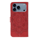 Custodia per telefono in pelle con stampa Sun Mandala, For iPhone 16e / 17e, For iPhone 17 Pro Max, For iPhone 17 Pro