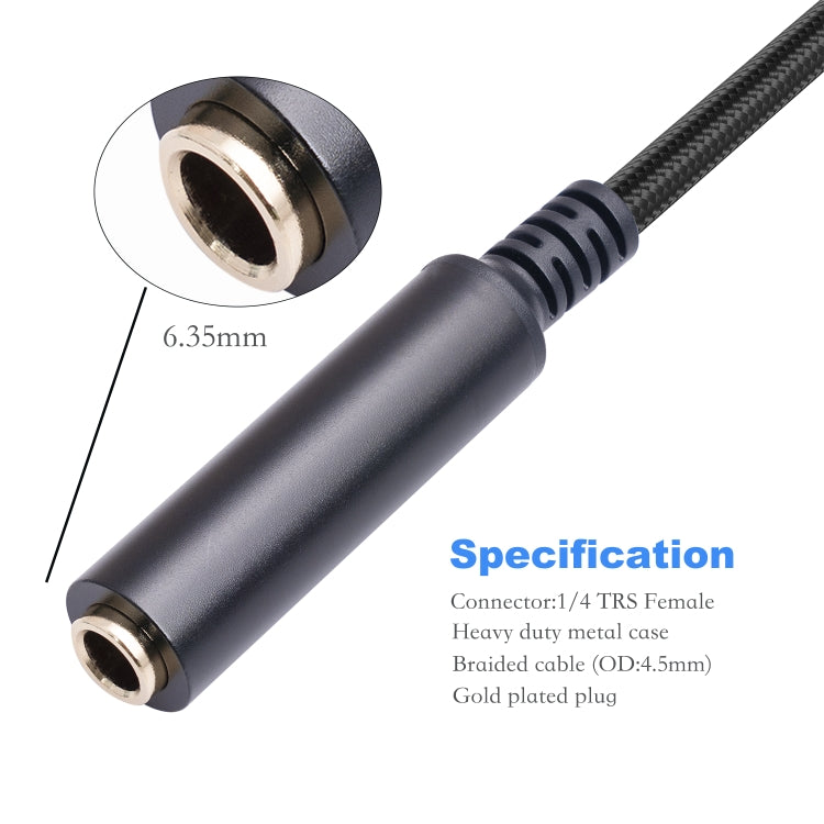 Cavo conversione audio 6,35 mm femmina a XLR femmina 0,3 m